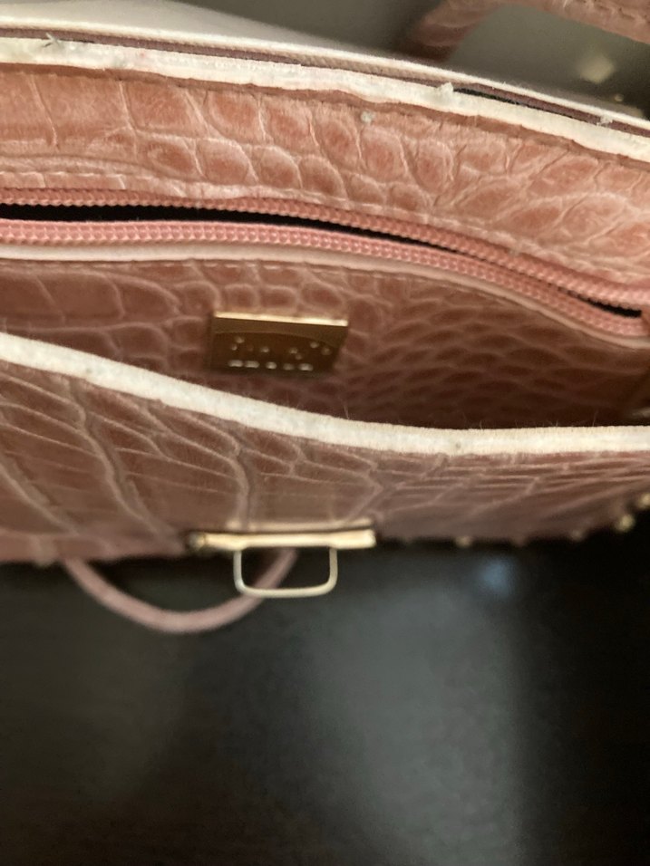 Deri Yılan Desenli Kadın Çanta . orijinal inci marka küçük boy - Görsel 3