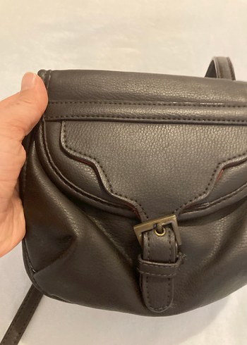 Kahverengi Deri Tokalı Kadın Çanta - Görsel 3