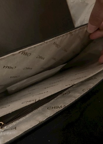 Chima Siyah Deri Kadın Çanta Yılan Desenli Tokalı - Görsel 3