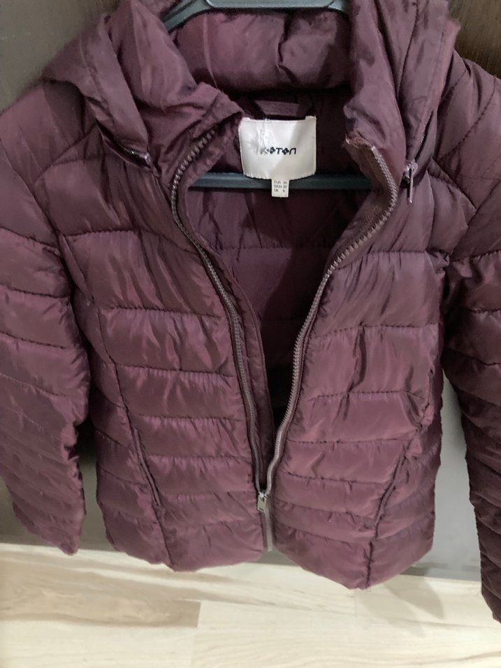 Koton Bordo Kadın Kapüşonlu Kışlık Mont - Görsel 3