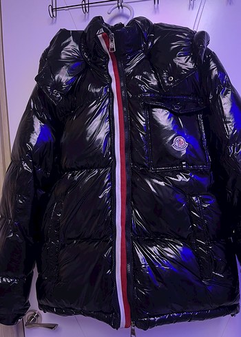 Moncler Siyah Parlak Mont