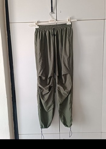 Kadın Keten Gri Kemerli Bol Pantolon
