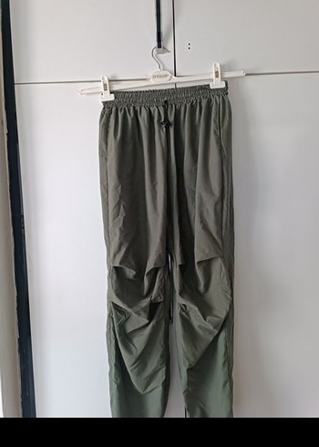 Diğer Kadın Keten Gri Kemerli Bol Pantolon