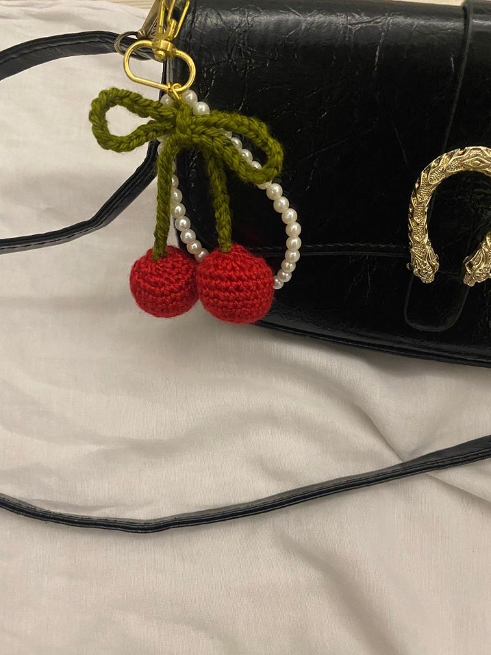 İncili Kiraz çanta charmı - Görsel 3