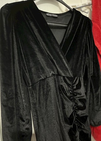 Uzun Kollu Siyah Drapeli Gotik Abiye Elbise - Görsel 2