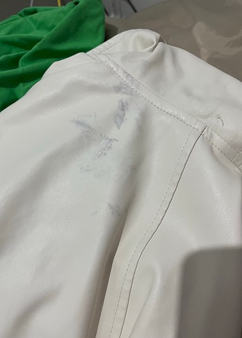 Beyaz Deri Uzun Trençkot - Görsel 4