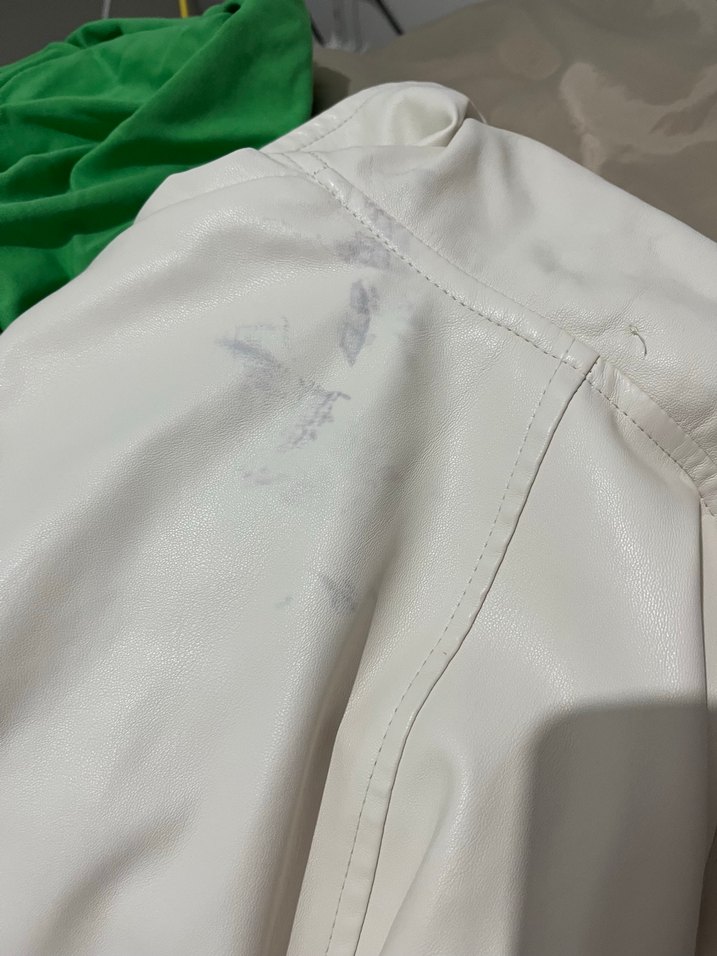 Beyaz Deri Uzun Trençkot - Görsel 4