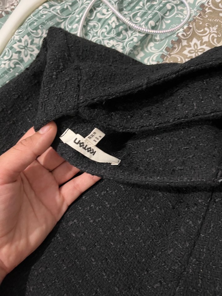 Düz Siyah Hamile Piliseli Midi Etek - Görsel 4