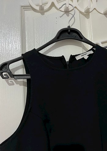 Siyah Yüksek Yakalı Midi Kadın Elbise - Görsel 2