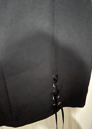 Siyah Yüksek Yakalı Midi Kadın Elbise - Görsel 3