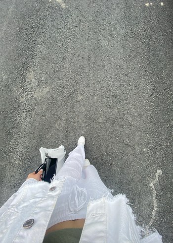 Trendyol & Milla Beyaz Drapeli Dar Kesim Uzun Kot Pantolon