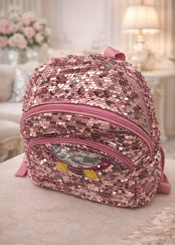 Pullu Pembe Baykuş Desenli Kız Çantası - Görsel 2