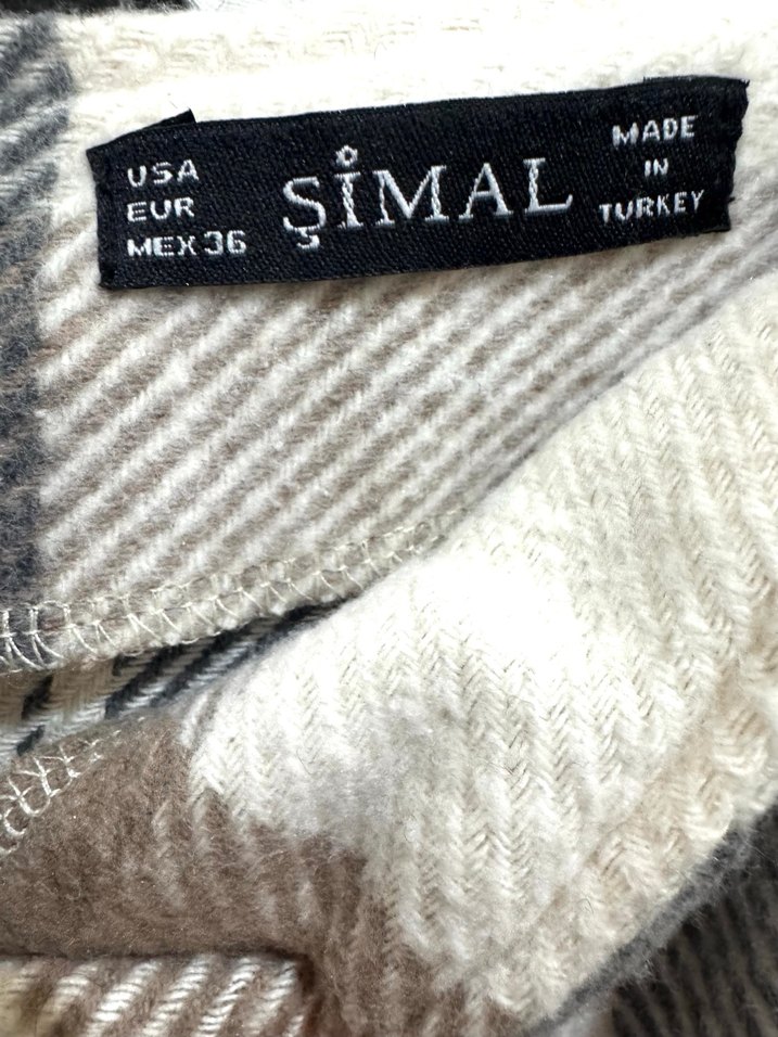 Düğmeli Ekose Midi Kadın Etek - Görsel 3