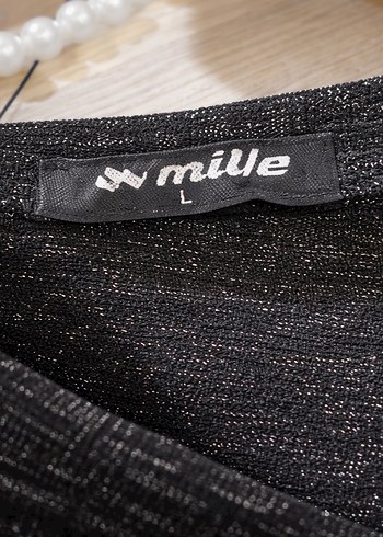 Gri Simli Tül Kadın Tişört - Görsel 2