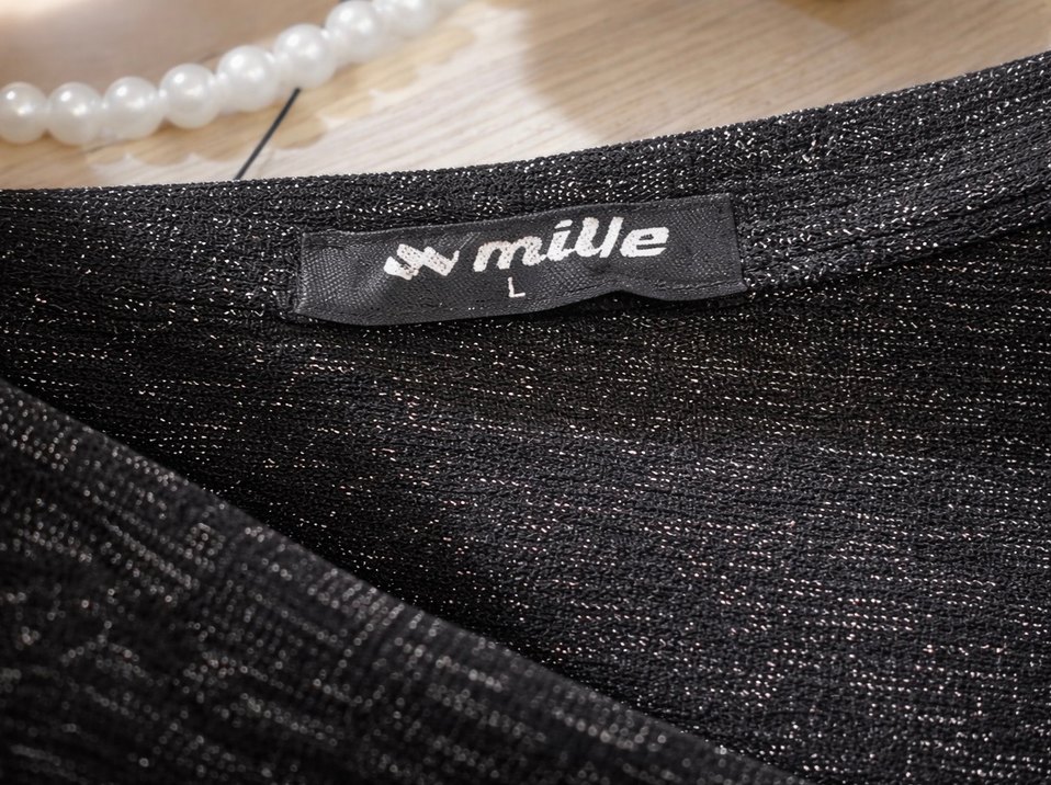 Gri Simli Tül Kadın Tişört - Görsel 2