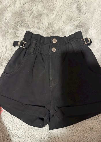 xs Beden siyah Renk Bershka Siyah Kemerli Mini Kot Şort