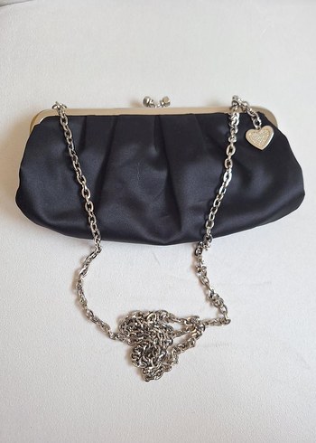 Gri Zincir Detaylı Siyah Kadın El Çantası - Görsel 5