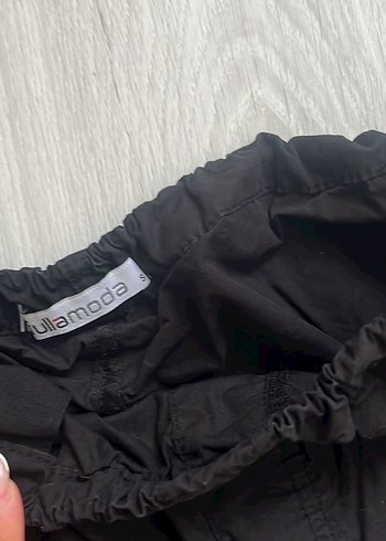 Kadın Siyah paraşüt  Pantolon - Görsel 3