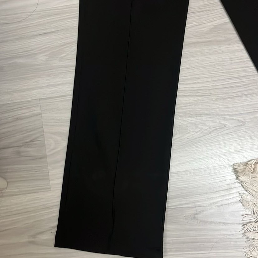 Düğmeli Siyah Kadın Kumaş Pantolon - Görsel 2