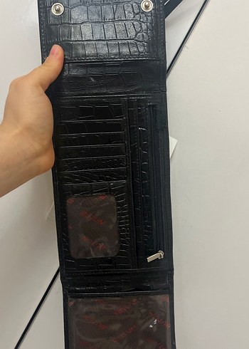 Siyah Deri Yılan Desenli Kadın Çapraz Çanta - Görsel 4