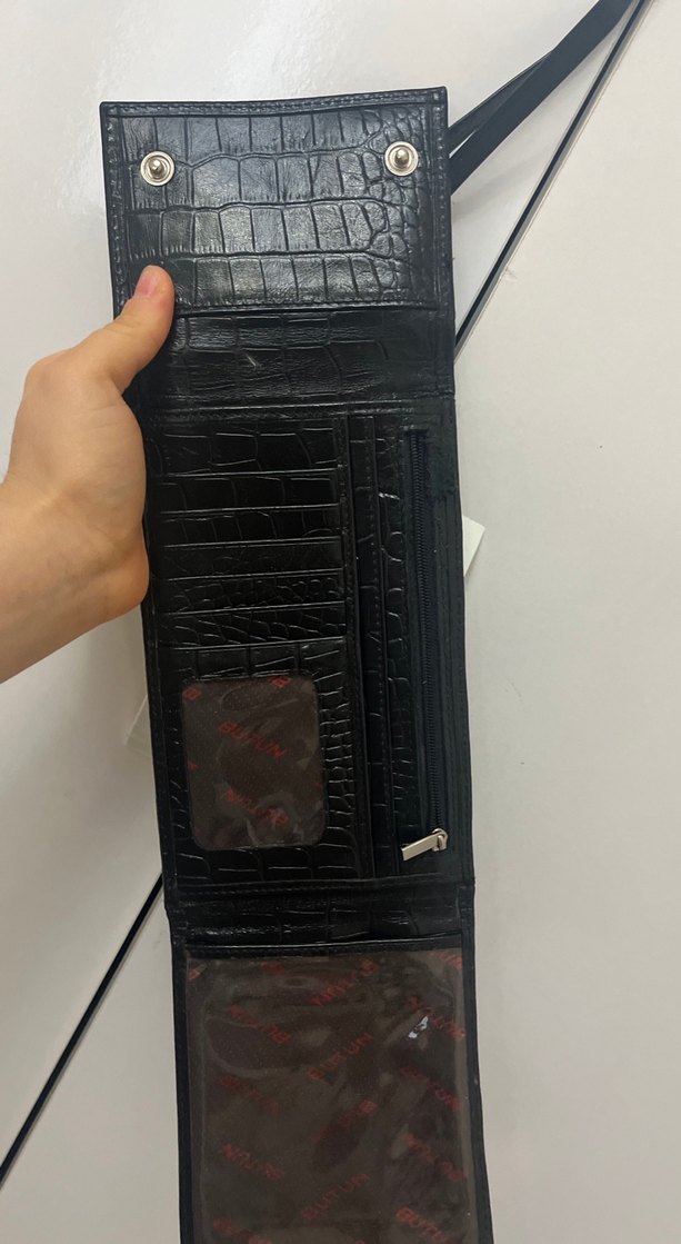 Siyah Deri Yılan Desenli Kadın Çapraz Çanta - Görsel 4