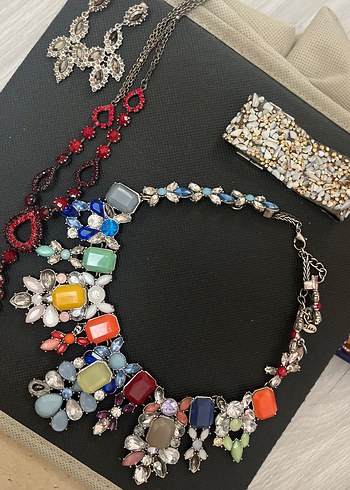 Vintage kolye bilezik küpe - Görsel 3