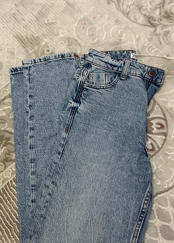Zara Acik Mavi Rahat Kesim Denim Jean