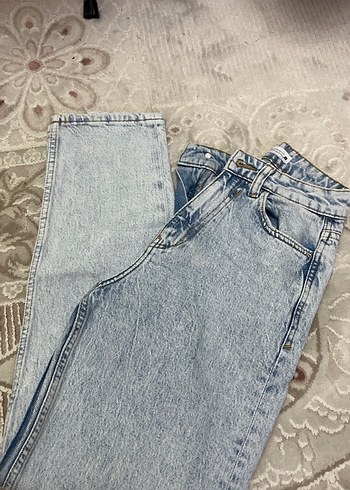 Zara Acik Mavi Rahat Kesim Denim Jean
