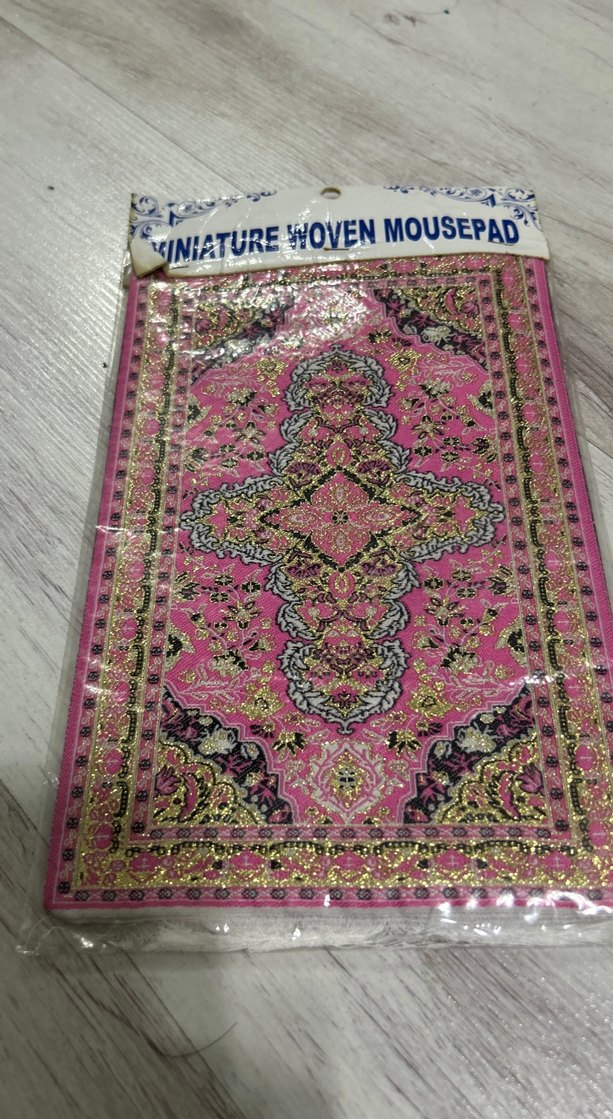 Renkli Baskılı Pembe Mini Halı Mousepad - Görsel 4