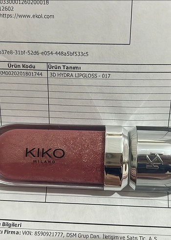 Beden Renk KIKO Milano 17 NUMARA HYDRA 3D GLOSS ORJİNAL