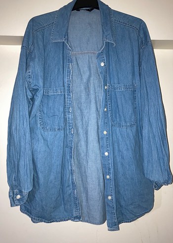 Mavi Denim Düğmeli Kadın Gömlek