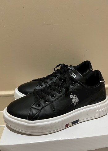 U.S Polo Assn. Siyah Deri Sneaker