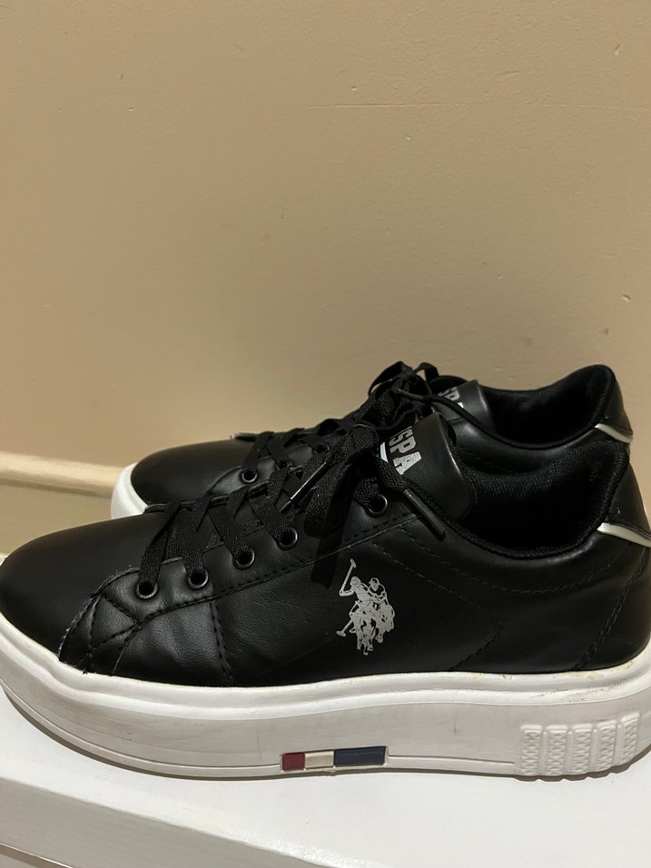 U.S. Polo Assn. Siyah Deri Sneaker — görsel 3/4