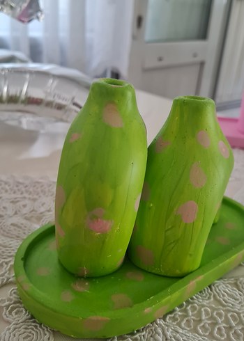 Beden Yeşil Pastel Renkli Seramik Dekor
