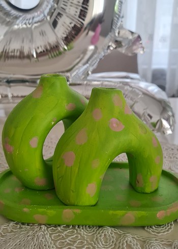 Yeşil Pastel Renkli Seramik Dekor
