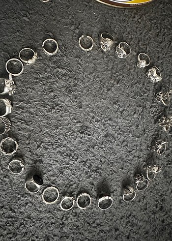 Gri Zincir Detaylı Kadın Yüzükleri - Görsel 13