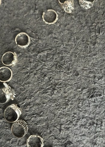 Gri Zincir Detaylı Kadın Yüzükleri - Görsel 10