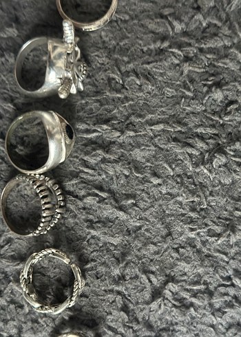 Gri Zincir Detaylı Kadın Yüzükleri - Görsel 2