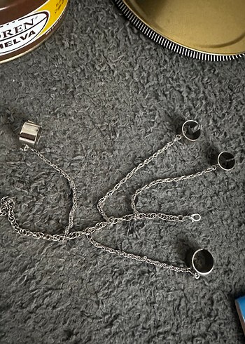 Gri Zincir Detaylı Kadın Yüzükleri - Görsel 16