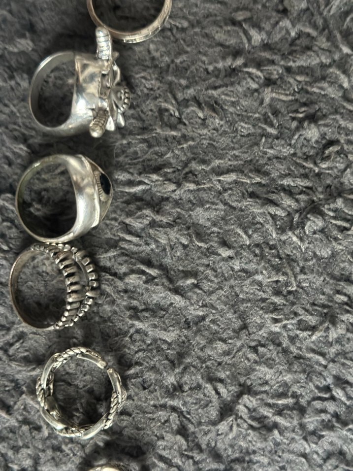 Gri Zincir Detaylı Kadın Yüzükleri - Görsel 2