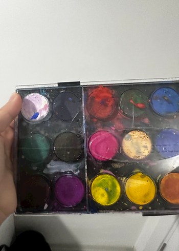 Çok Renkli Koyu Suluboya Boya Seti 2 set büyük boy - Görsel 2