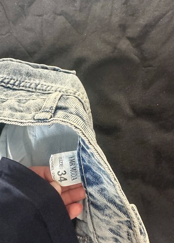 Gri Yırtık Detaylı Salaş Kadın Jean - Görsel 6