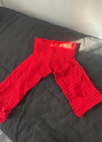 Kadın Kırmızı Örgülü üst - Görsel 4