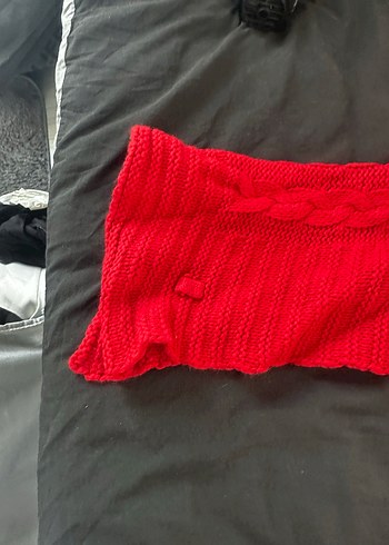 Kadın Kırmızı Örgülü üst - Görsel 2