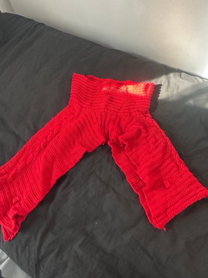 Kadın Kırmızı Örgülü üst - Görsel 4