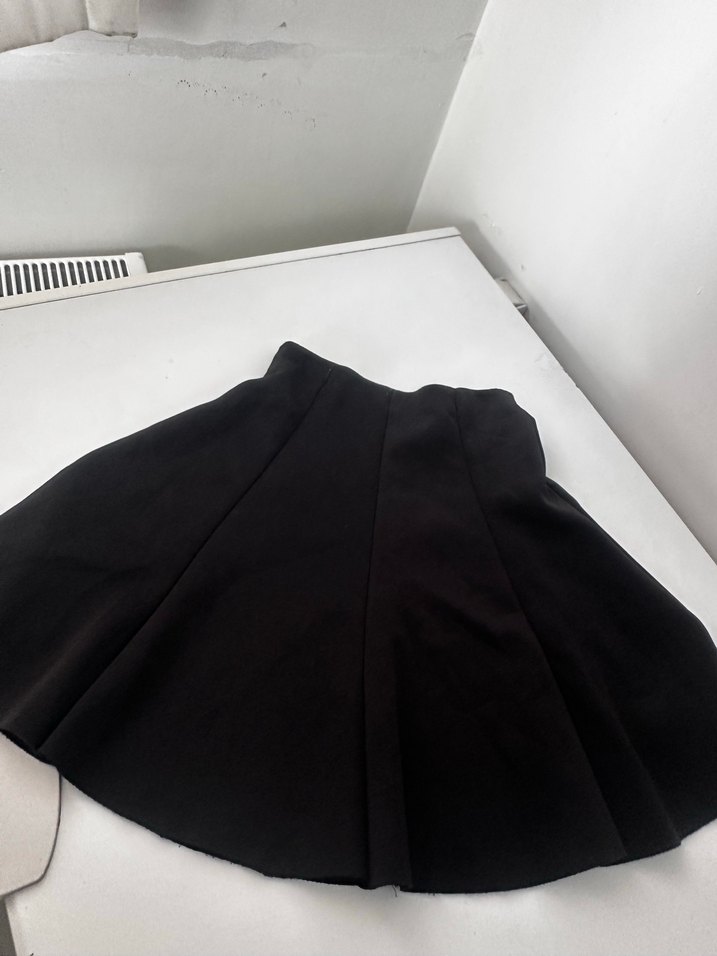 Siyah Pilili Midi Mini Etek - Görsel 5