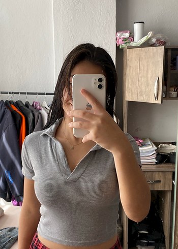 Diğer Gri Kısa Kollu Polo Tişört