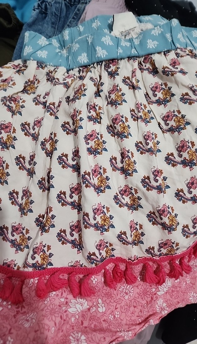 Bohem Mini Desenli Düğmeli Etek - Görsel 3