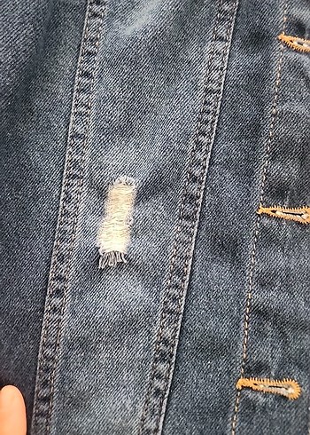 Mavi Düğmeli Kadın Denim Ceket - Görsel 5