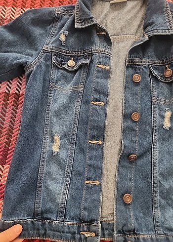 Mavi Düğmeli Kadın Denim Ceket - Görsel 2